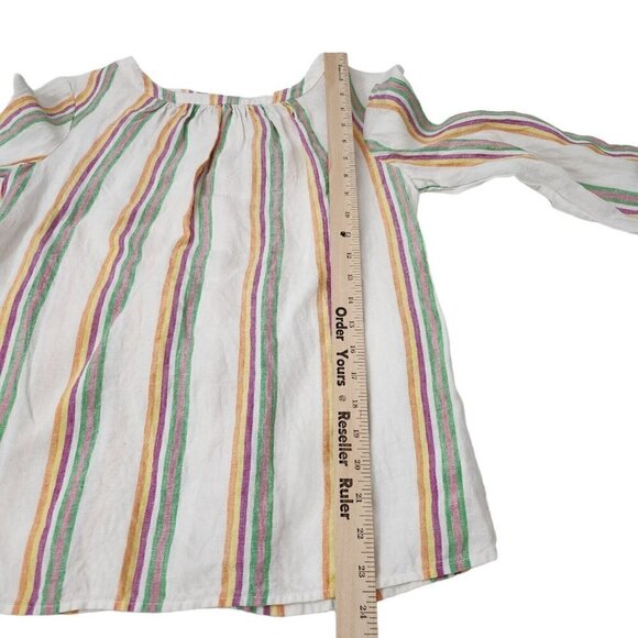 Boden Womens Katie Top 4‎ Striped Linen Back Button Up Blouse Resortwear - Picture 12 of 13